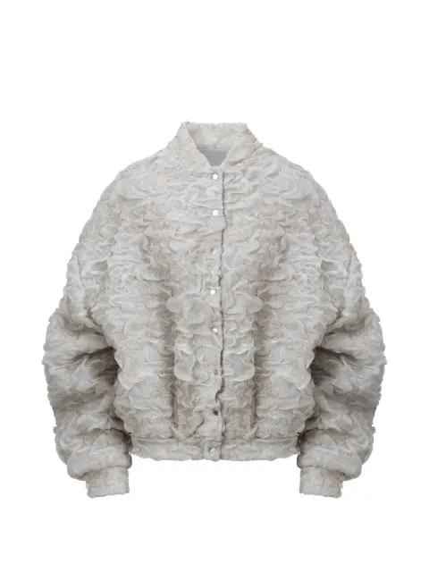 Avenue ruffled bomber jacket by ALMAZ