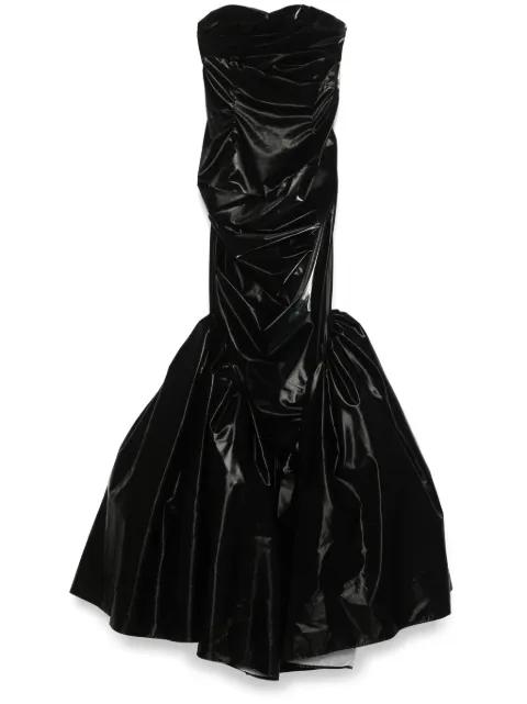 Blackout gathered-detail gown by ALMAZ