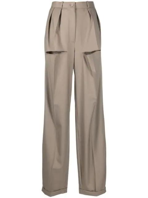 Classic cut-out pleated trousers by ALMAZ