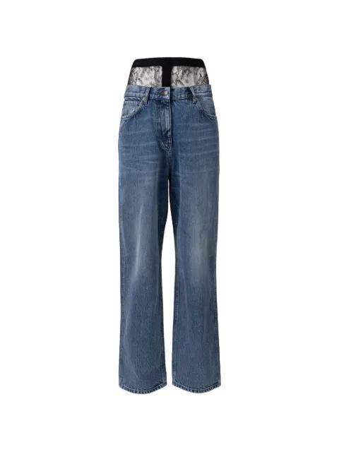 Disclose lace-panel jeans by ALMAZ