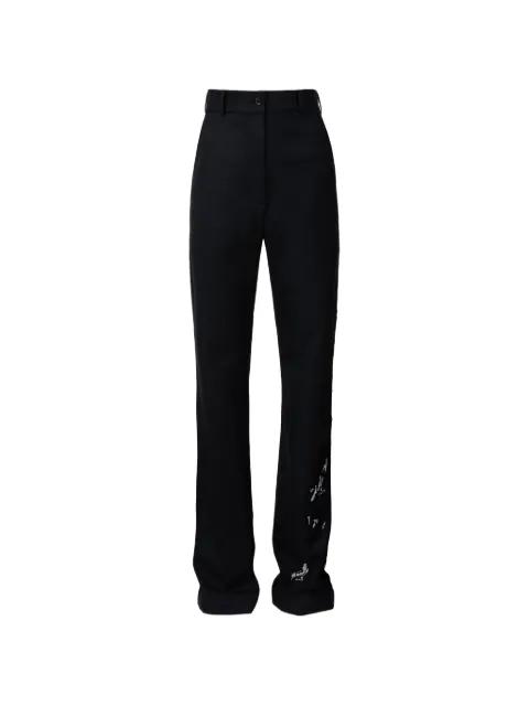 Fume lace-embellished straight-leg trousers by ALMAZ