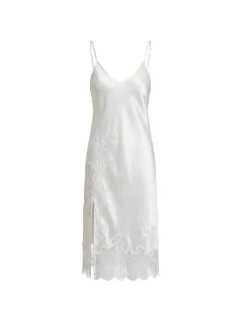 Past Midnight lace-trim satin midi dress by ALMAZ
