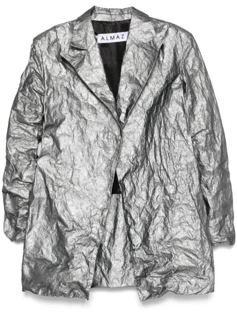 lamé-effect open-front coat by ALMAZ