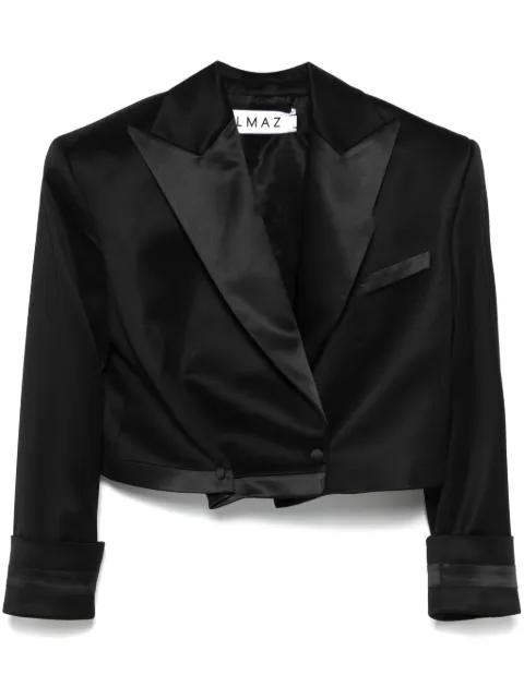 satin-trimmed cropped blazer by ALMAZ