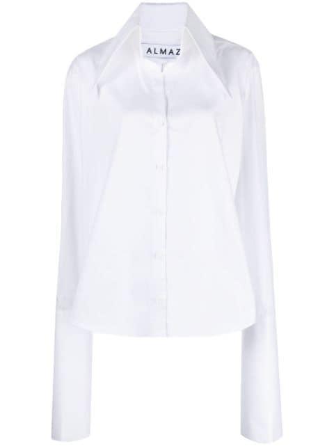 split-detail poplin-cotton shirt by ALMAZ