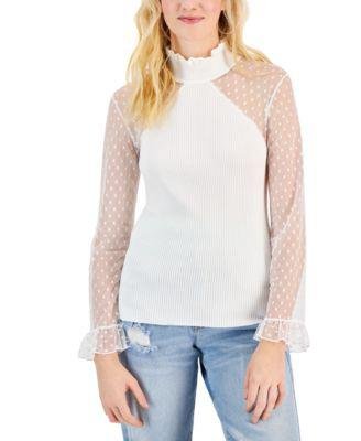 Juniors' Mock-Neck Illusion Detail Sweater by ALMOST FAMOUS