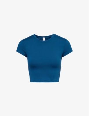 Alosoft Finesse round-neck stretch-woven T-shirt by ALO YOGA