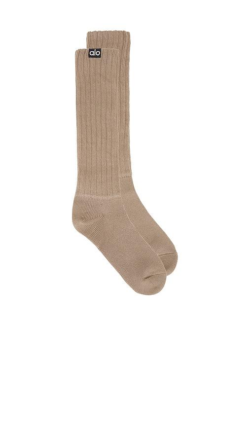 alo Scrunch Sock in Tan by ALO YOGA