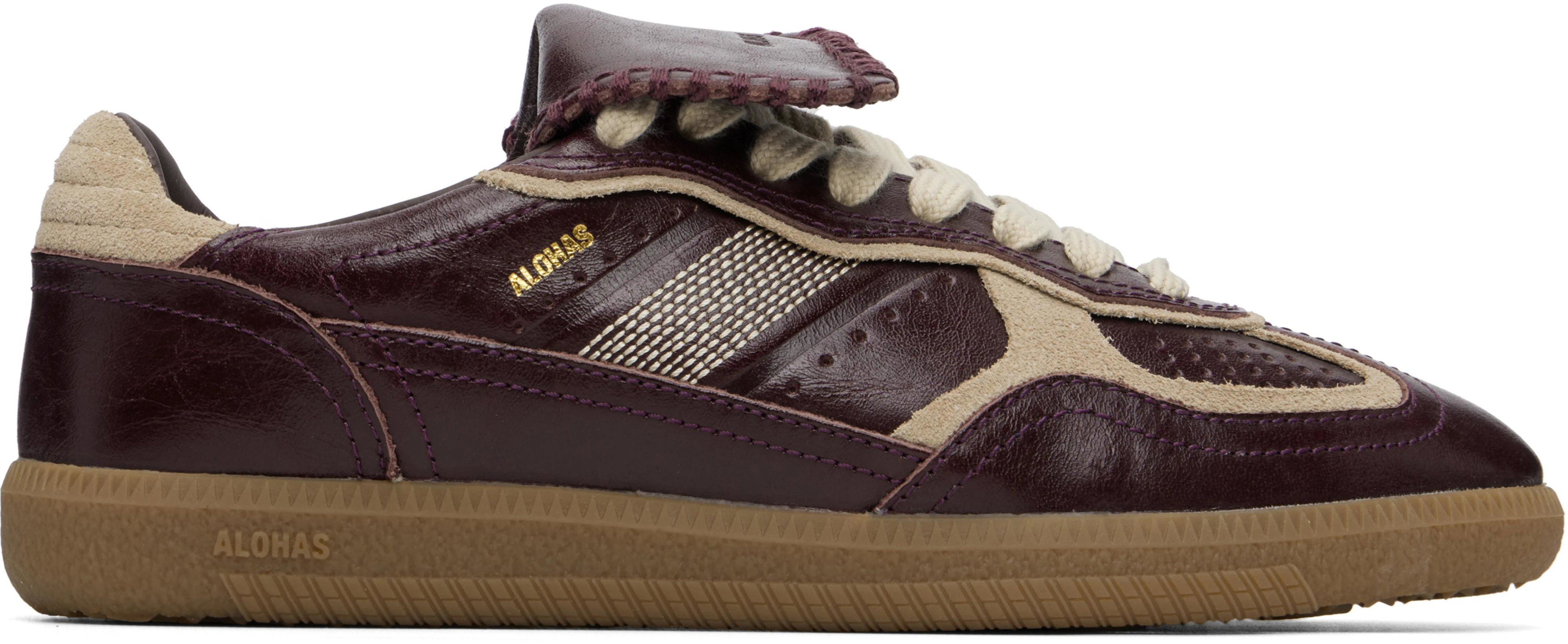 Burgundy Tb.490 Club Leather Sneakers by ALOHAS
