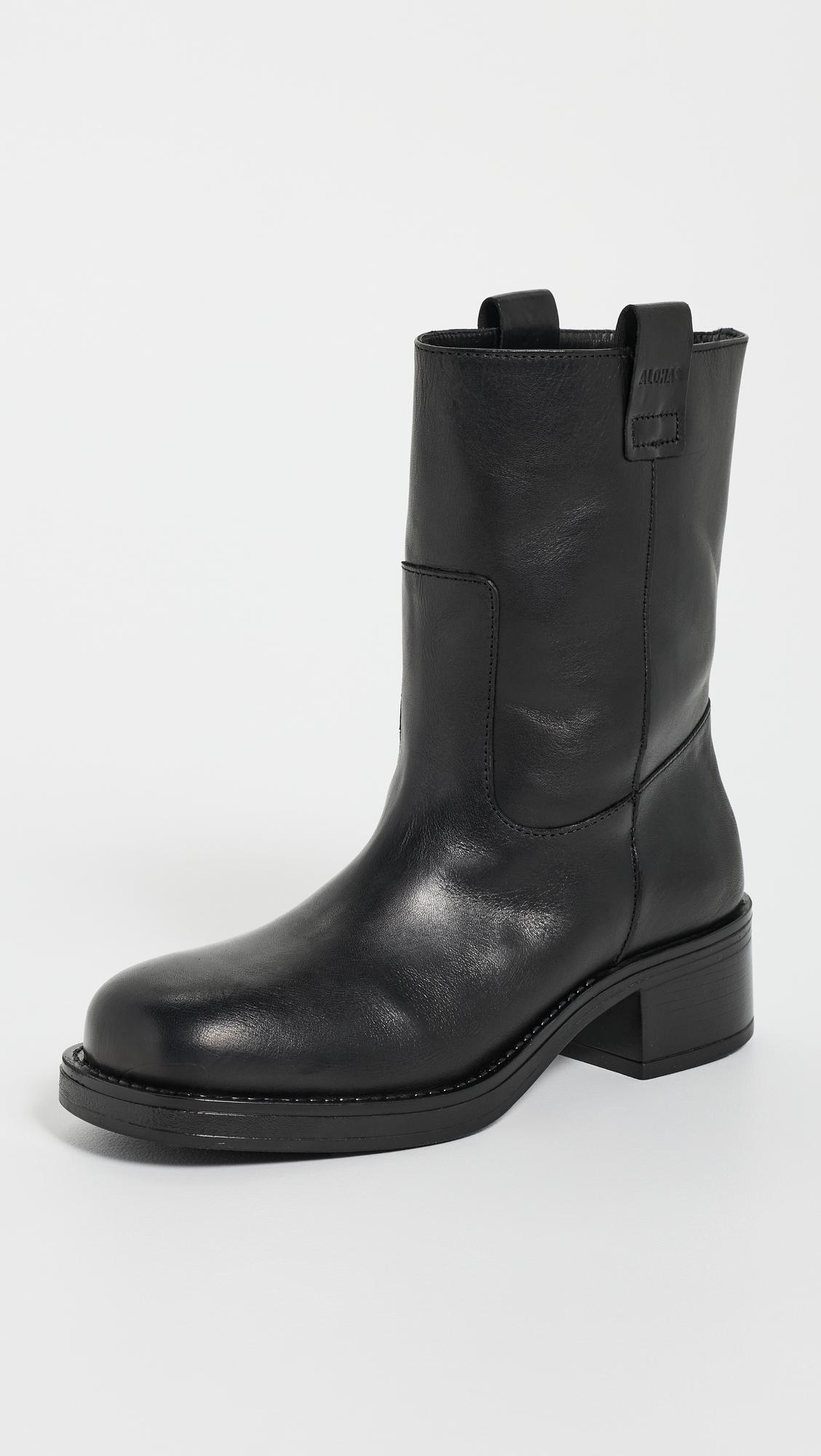 Rajan Leather Boots by ALOHAS
