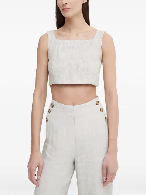 button-fastening square-neck top by ALOHAS