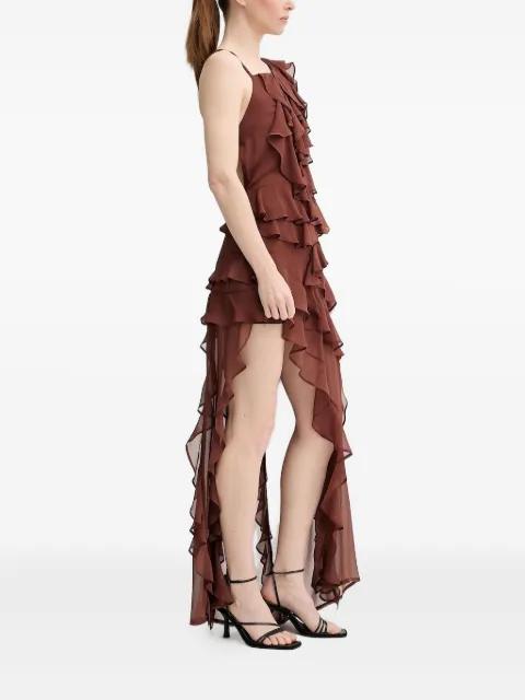 ruffled asymmetric party dress by ALOHAS