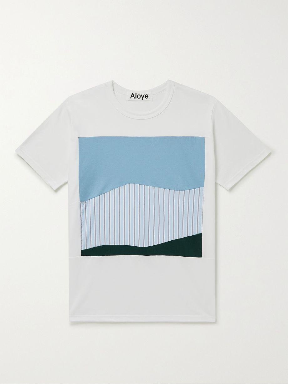 Colour-Block Poplin-Panelled Cotton-Jersey T-Shirt by ALOYE