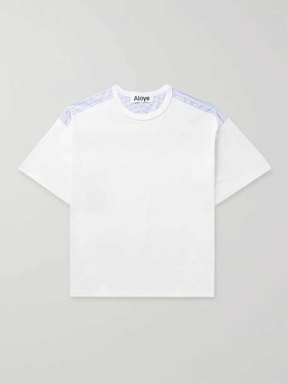 Poplin-Panelled Cotton-Jersey T-Shirt by ALOYE
