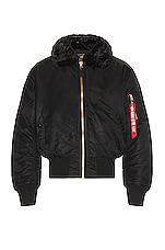 ALPHA INDUSTRIES B-15 Heritage Fit Flight Jacket in Black by ALPHA INDUSTRIES
