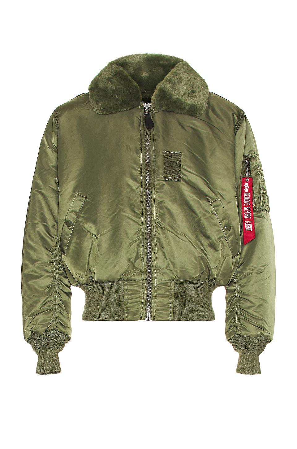 ALPHA INDUSTRIES B-15 Heritage Fit Flight Jacket in Green by ALPHA INDUSTRIES