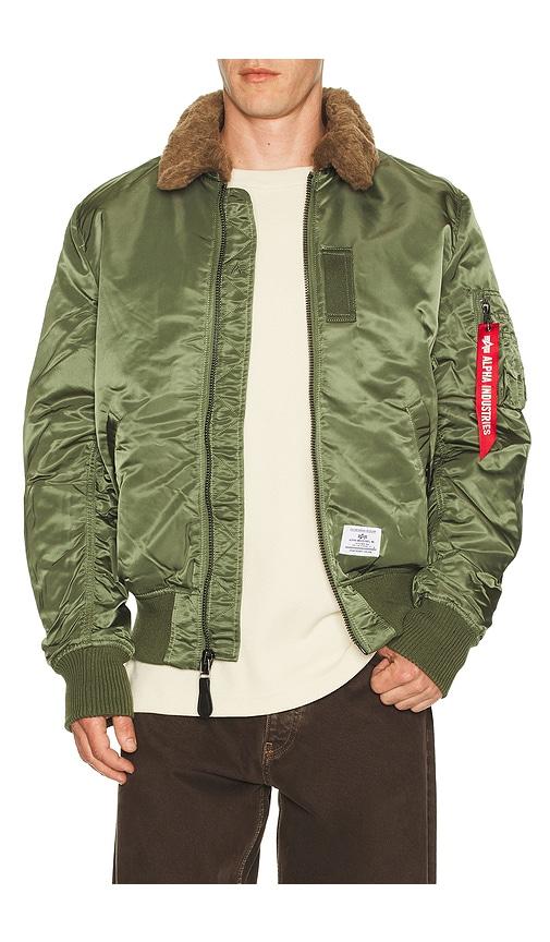 ALPHA INDUSTRIES B-15 Mod Flight Jacket in Green by ALPHA INDUSTRIES