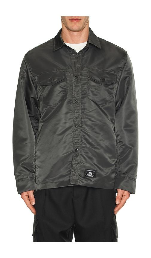 ALPHA INDUSTRIES Long Sleeve Flight Overshirt in Black by ALPHA INDUSTRIES