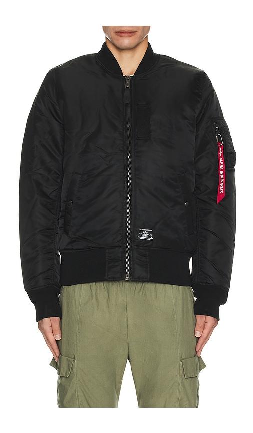 ALPHA INDUSTRIES MA-1 Regular Fit Flight Jacket in Black by ALPHA INDUSTRIES