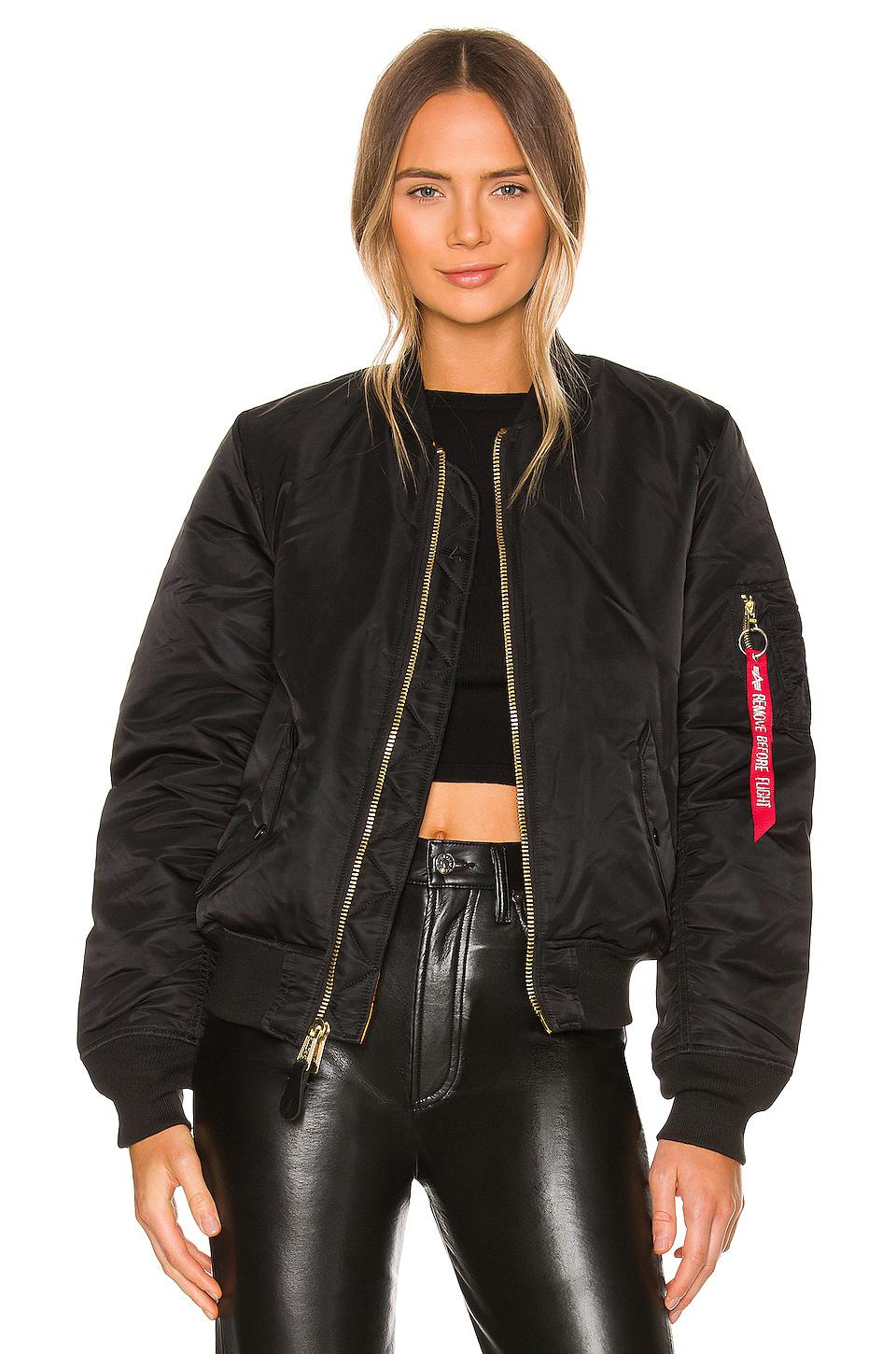 ALPHA INDUSTRIES MA-1 W Bomber in Black by ALPHA INDUSTRIES