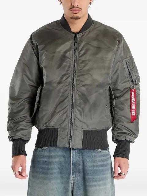 MA-1 Distressed logo detail bomber jacket by ALPHA INDUSTRIES