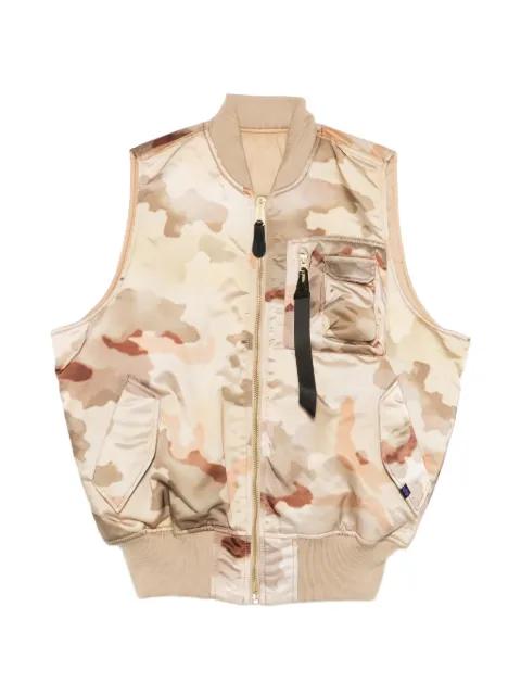 MA-1 camouflage-print gilet by ALPHA INDUSTRIES