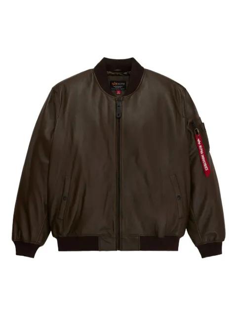 MA-1 leather jacket by ALPHA INDUSTRIES
