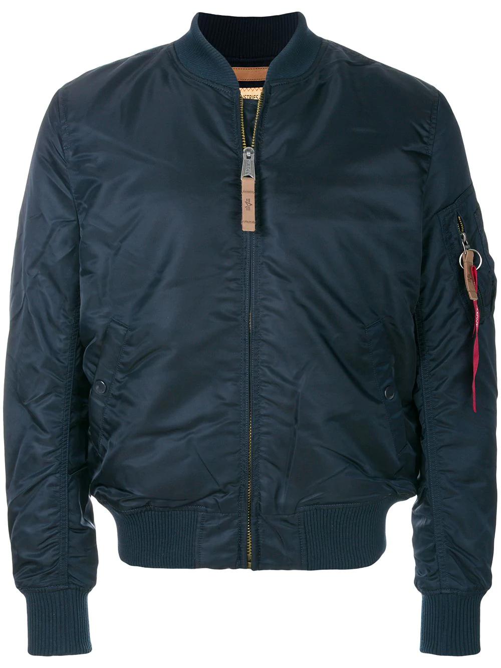 classic zipped bomber jacket by ALPHA INDUSTRIES