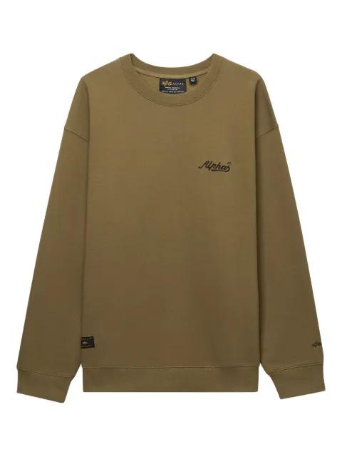 embroidered-logo crew-neck sweatshirt by ALPHA INDUSTRIES