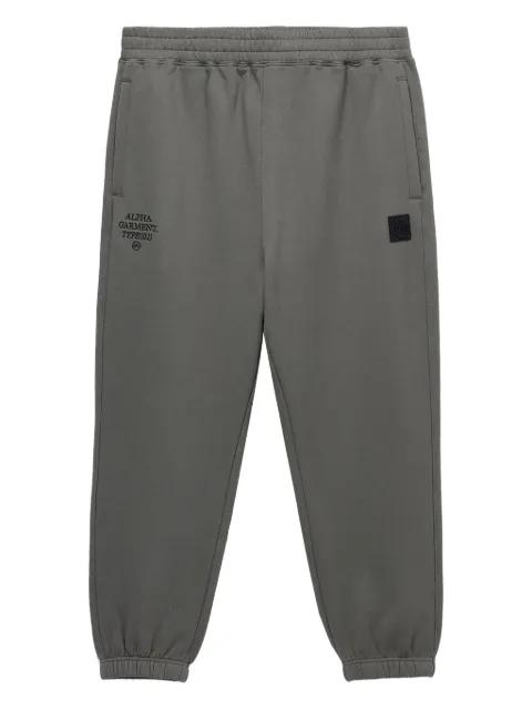 embroidered-logo cuffed track pants by ALPHA INDUSTRIES