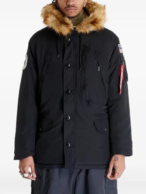 faux-fur hoodied jacket by ALPHA INDUSTRIES