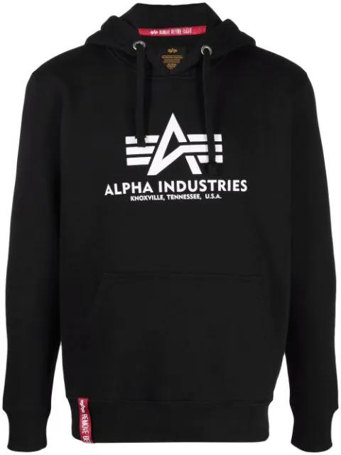 logo drawstring hoodie by ALPHA INDUSTRIES