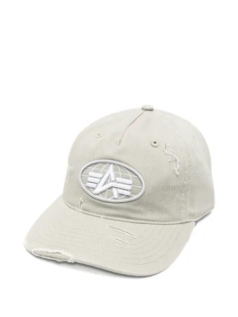 logo-patch distressed hat by ALPHA INDUSTRIES