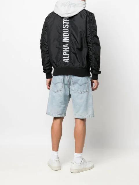 logo print bomber jacket by ALPHA INDUSTRIES