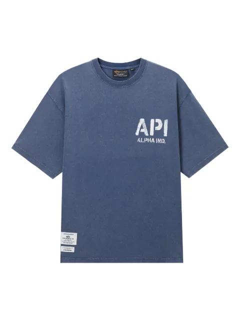 logo-print cotton T-shirt by ALPHA INDUSTRIES