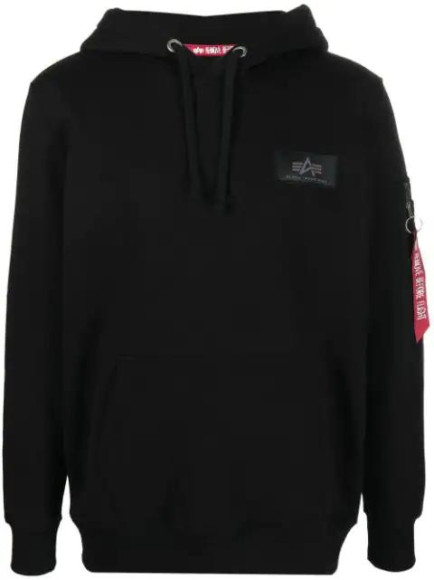logo-print hoodie by ALPHA INDUSTRIES