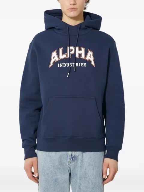 logo-print hoodie by ALPHA INDUSTRIES