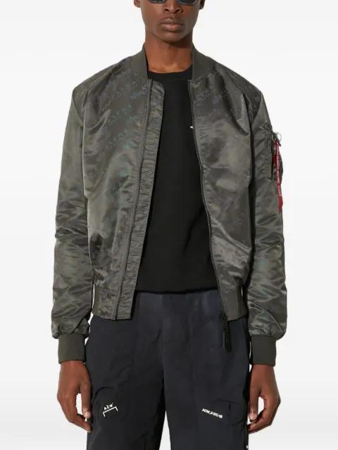 logo-print zip jacket by ALPHA INDUSTRIES