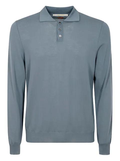 long-sleeve button polo shirt by ALPHA INDUSTRIES