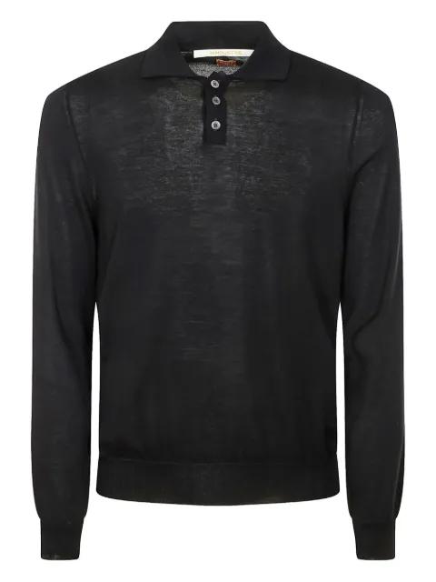 long-sleeve cotton polo shirt by ALPHA INDUSTRIES