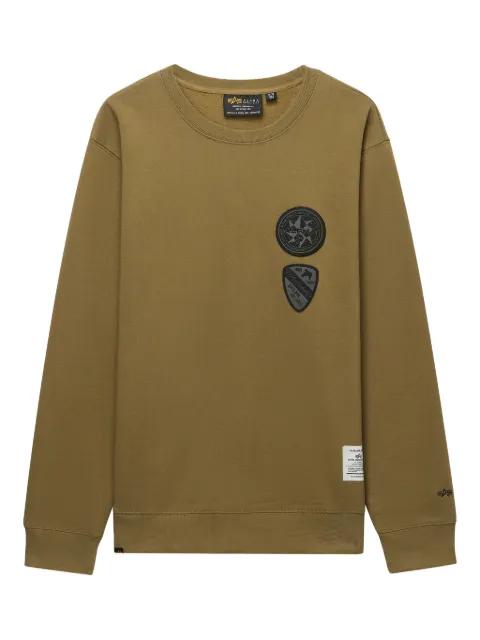 patch-pocket crew-neck sweatshirt by ALPHA INDUSTRIES