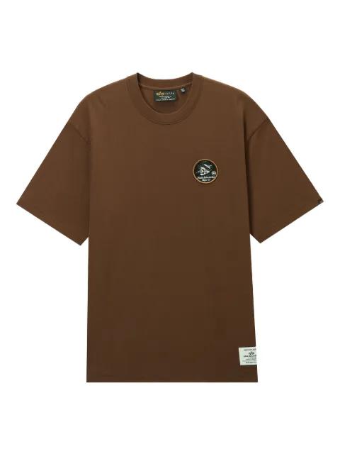 patch-print cotton T-shirt by ALPHA INDUSTRIES