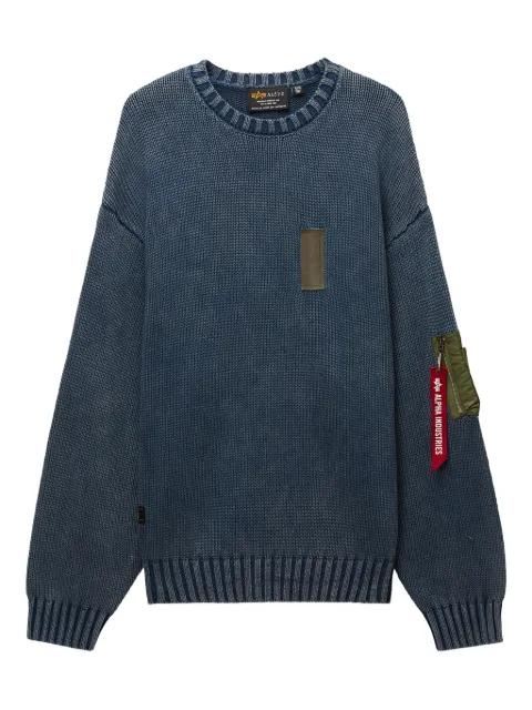 pocket-patch crew-neck sweater by ALPHA INDUSTRIES
