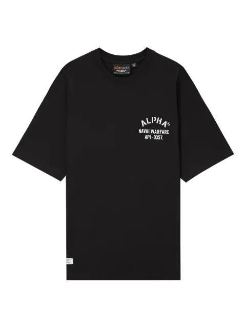 print-detail cotton T-shirt by ALPHA INDUSTRIES