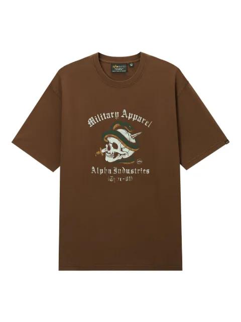 skull graphic T-shirt by ALPHA INDUSTRIES