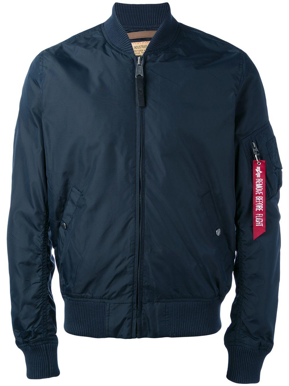 slim-cut bomber jacket by ALPHA INDUSTRIES