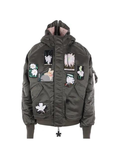 x Cecilie Bahnsen floral-patch hoodied bomber jacket by ALPHA INDUSTRIES