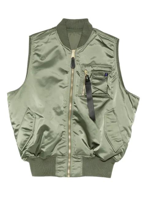 zip pocket gilets by ALPHA INDUSTRIES