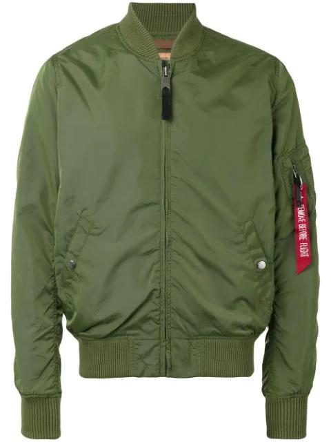 zip-up bomber jacket by ALPHA INDUSTRIES