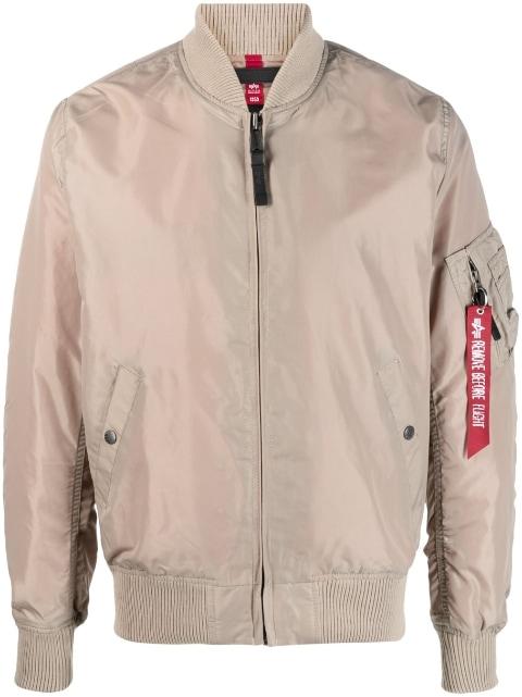 zip-up bomber jacket by ALPHA INDUSTRIES